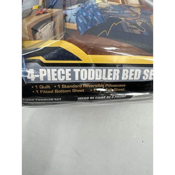 Batman Toddler 4-Piece Bed Set Microfiber Quilt Sheets Pillowcase Bedding - Picture 3 of 4